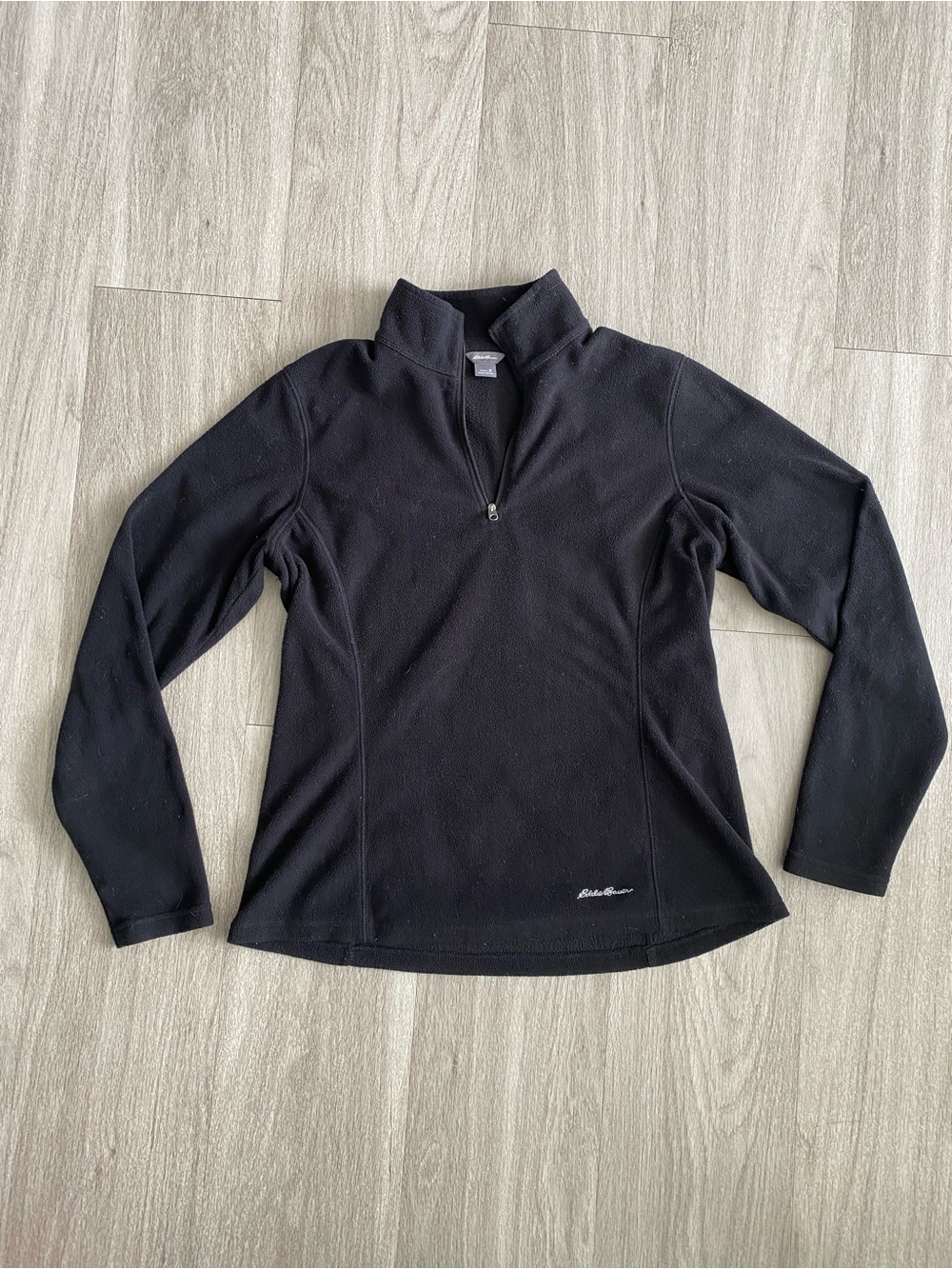 Eddie Bauer Black Quarter-Zip Fleece Pullover Women’s Small